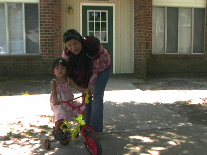 A woman with her daughter