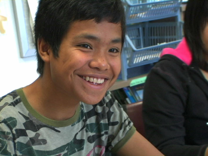Boy from Burma at school