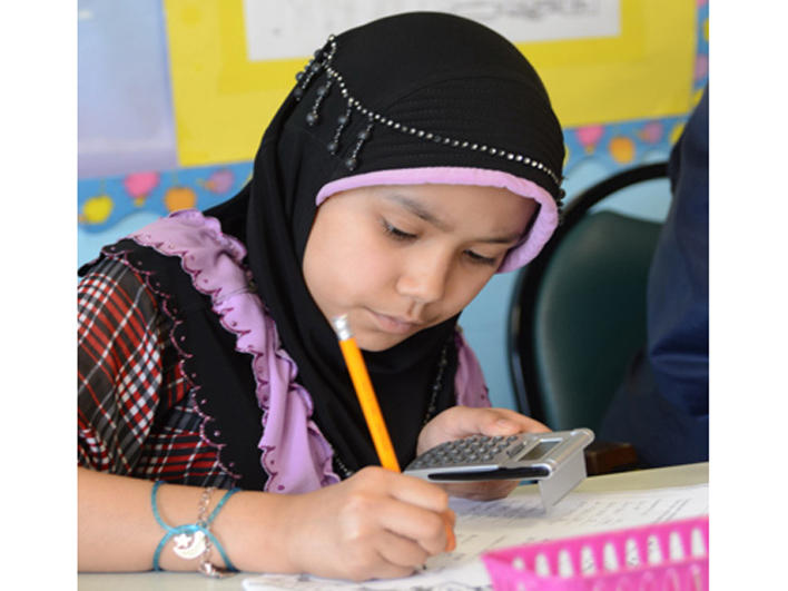 Burmese girl doing homework