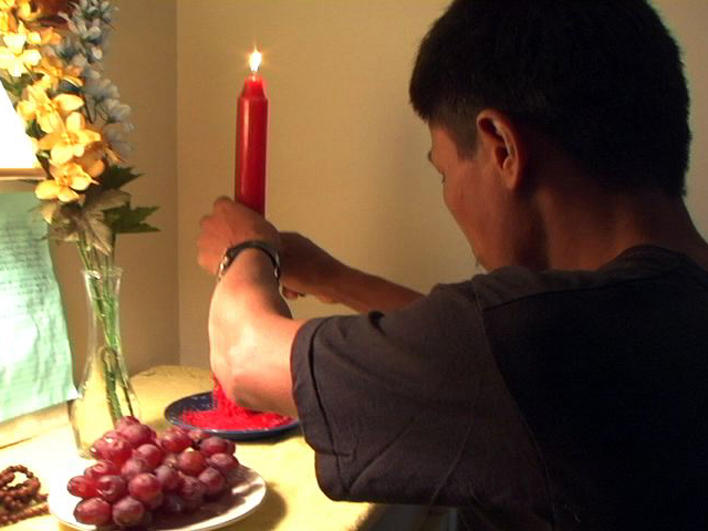 Man from Burma preparing to pray
