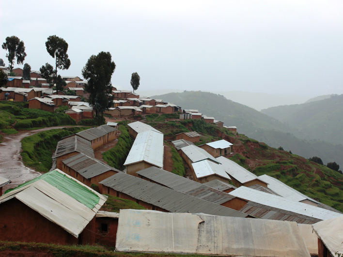 Rooftops in Gihembe camp in Rwanda
