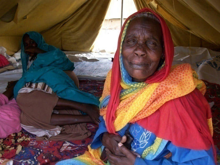 Darfuri women in living space