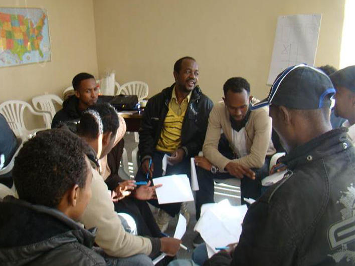 Somali refugees attending a CO class in Malta