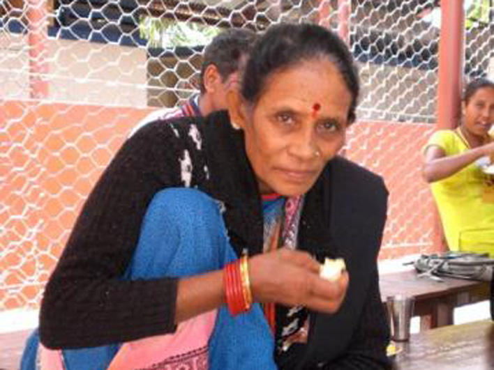 Older woman eating